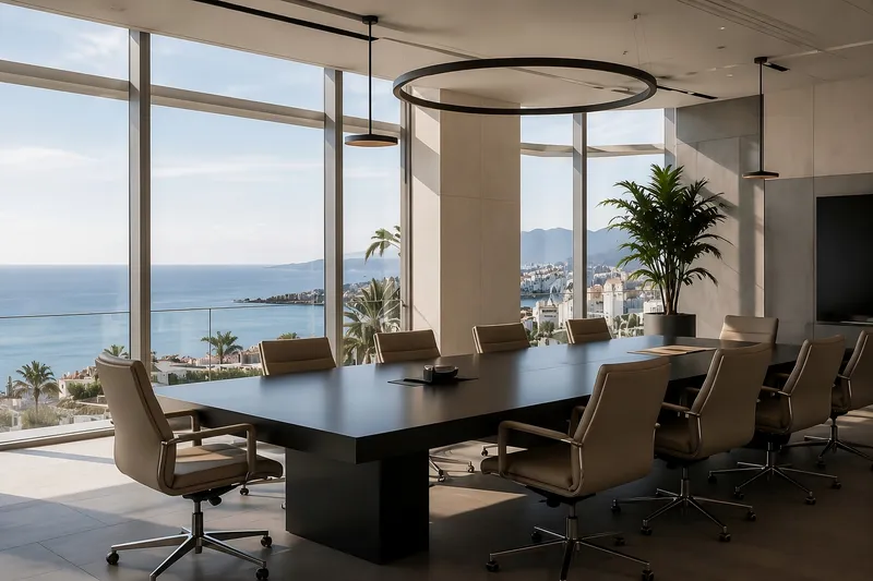 Private boardroom with Mediterranean sea view